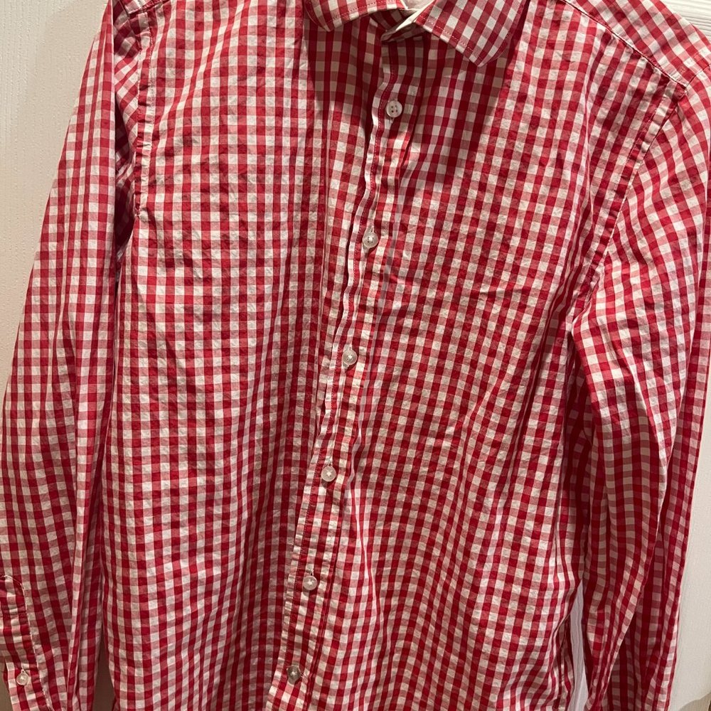 Men's Dress Shirt Red and White